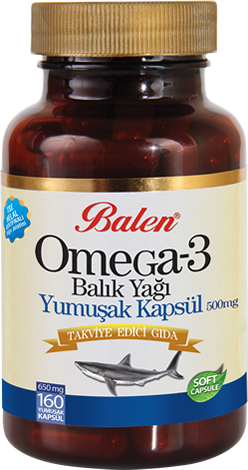 Omega 3 Balık Yağı Yumuşak Kapsül 500 mg Takviye Edici Gıda