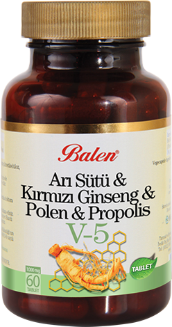 (V5) Arı Sütü & Kırmızı Ginseng & Polen & Propolis Tablet Takviye Edici Gıda